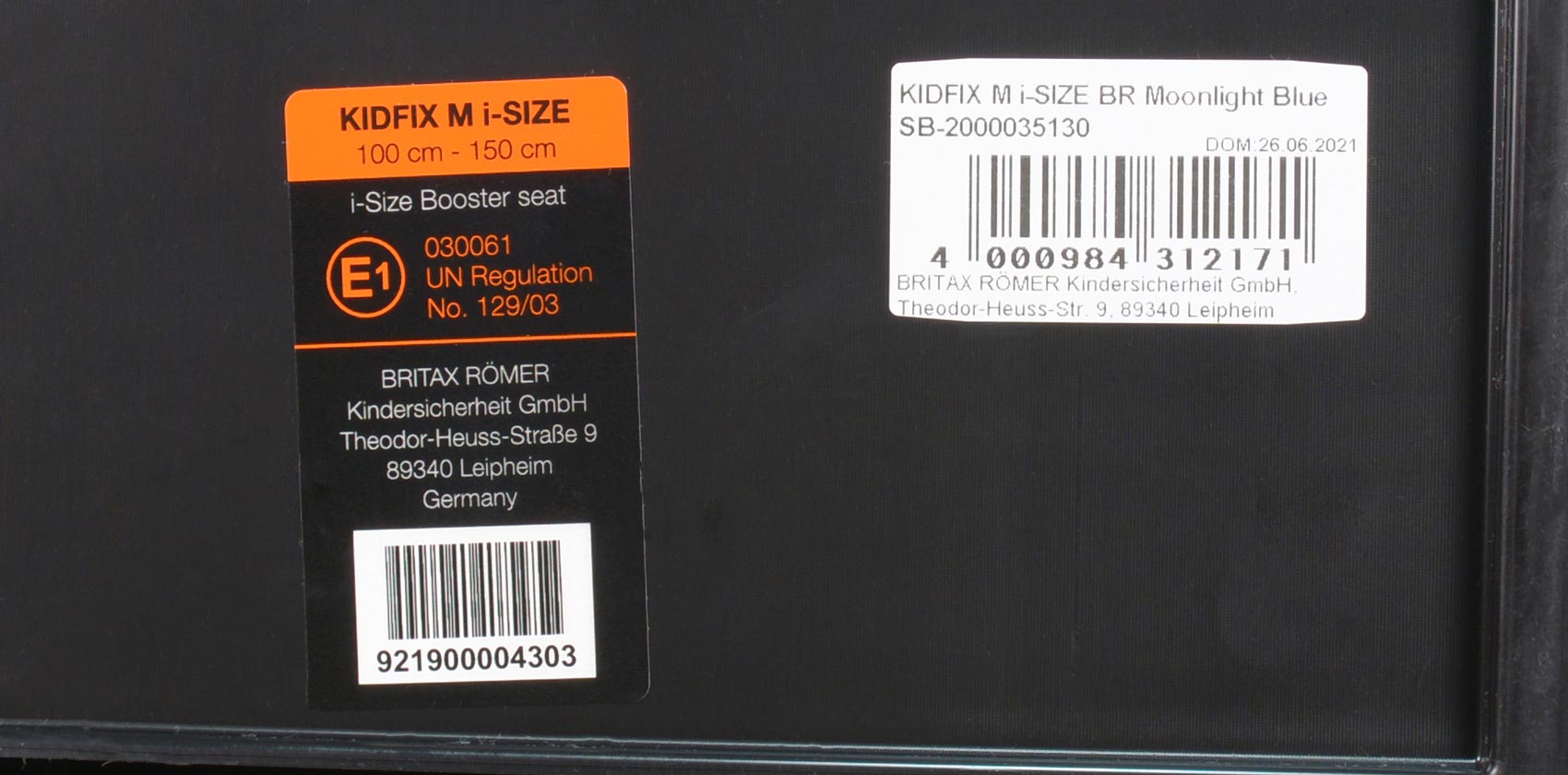 Britax Römer Kidfix M i-Size сертификация и серийный номер