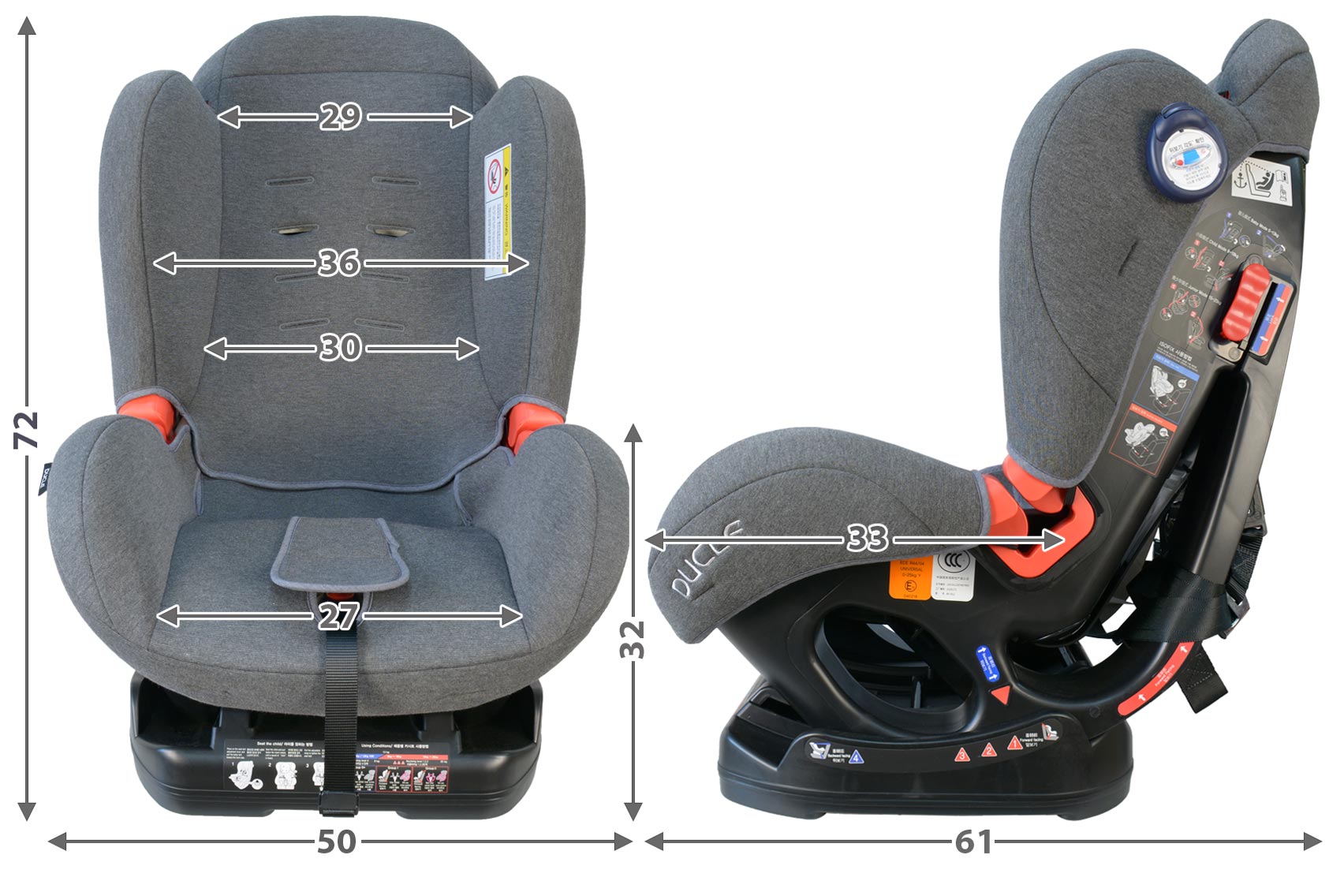 Ducle Daily isofix габариты автокресла