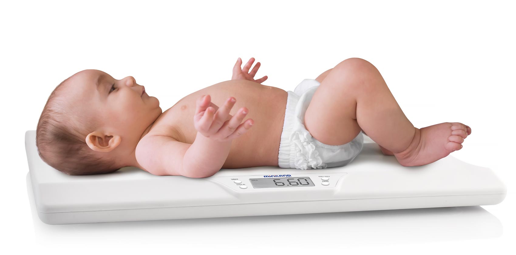 Детские электронные весы Miniland Babyscale - Края приподняты вверх для безопасности