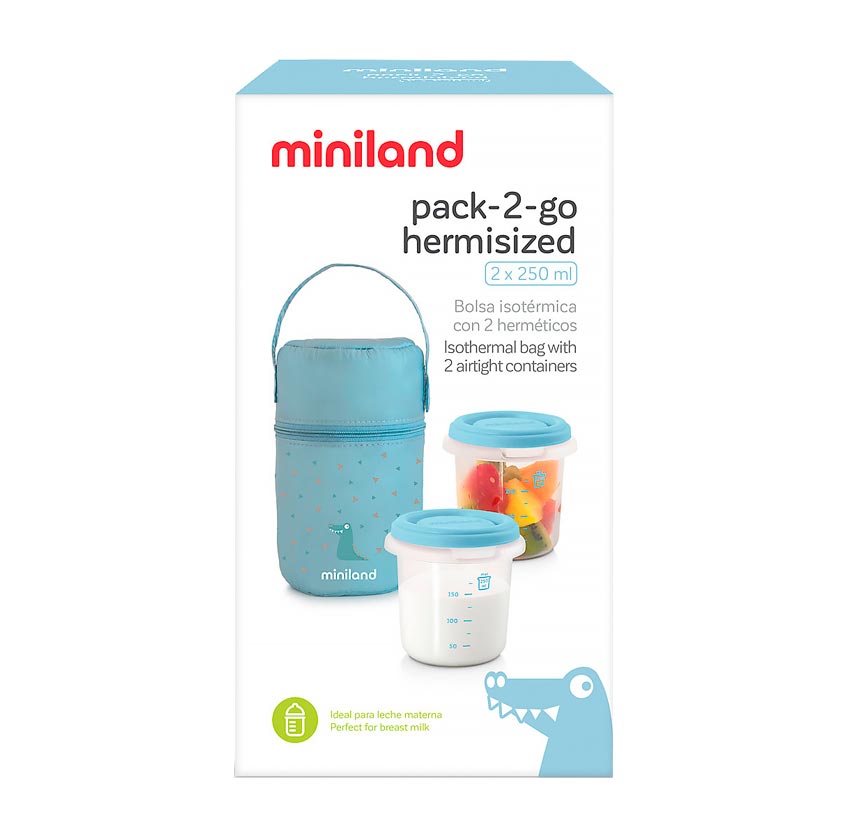 Miniland Термосумка Pack-2-Go Hermisized с 2 вакуумными контейнерами, 2х250 мл