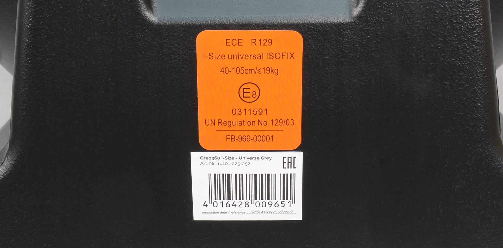 Osann Oreo 360 i-Size сертификация R 129/03