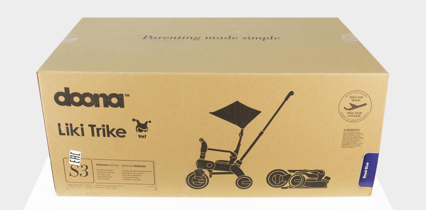 Складной трехколесный велосипед Doona Liki Trike S3 коробка